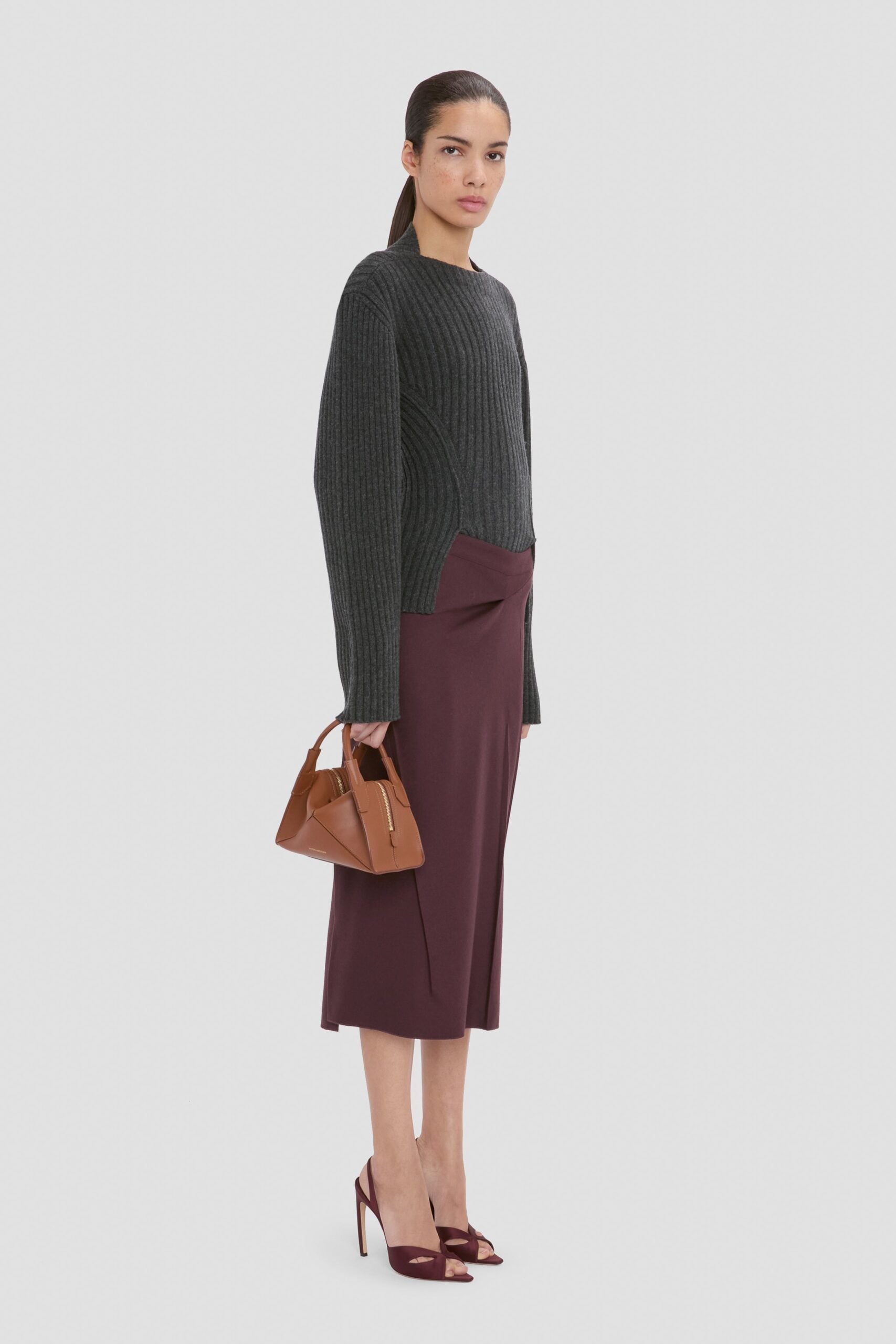 MNVBK051026015127012_2 Victoria Beckham Victoria Plié Mini Bag Tan Soft Calf Leather - Image 2