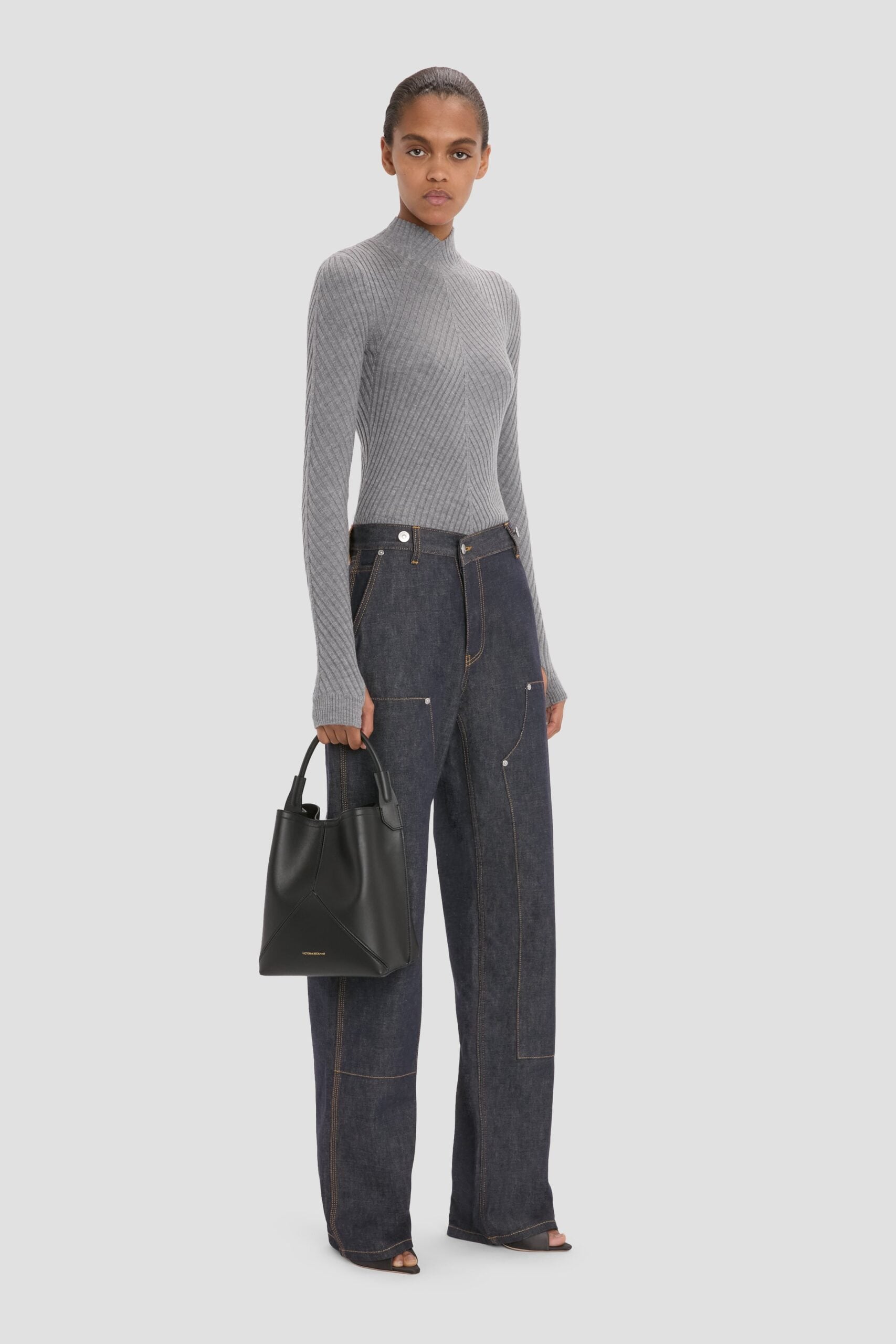 MNVBK051026015127023_2 Victoria Beckham Victoria Bucket Black Soft Calf Leather - Image 2