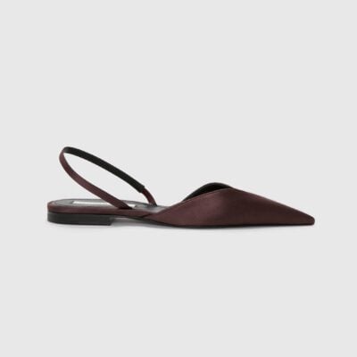 Victoria Beckham Victoria Angle Halter Back Flat Burgundy Satin - Image 1