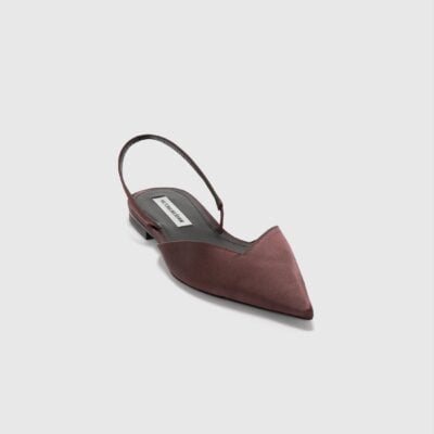 Victoria Beckham Victoria Angle Halter Back Flat Burgundy Satin - Image 2