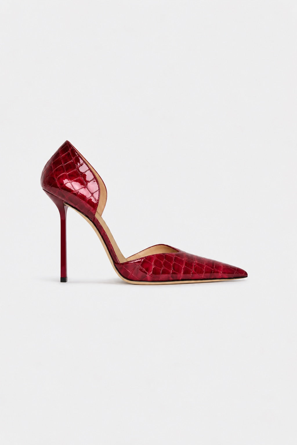 Victoria Beckham Victoria Angle D'Orsay Pump 115 Red Croc Embossed Leather - Image 1