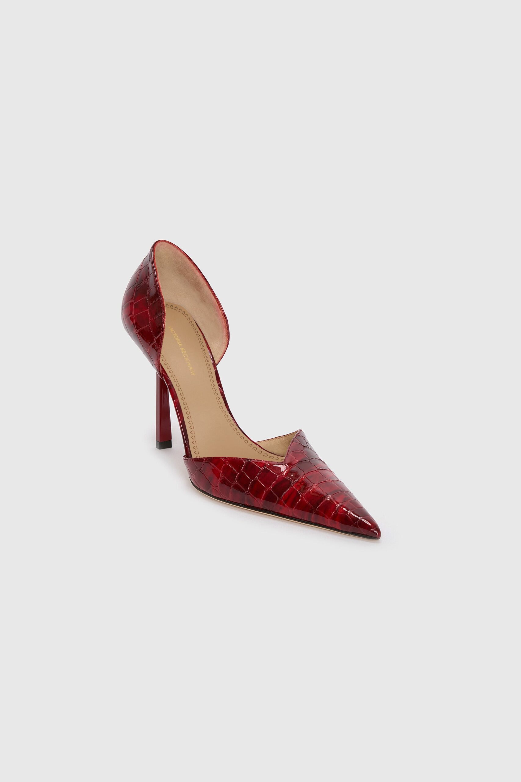 MNVBK051026015127026_2 Victoria Beckham Victoria Angle D'Orsay Pump 115 Red Croc Embossed Leather - Image 2