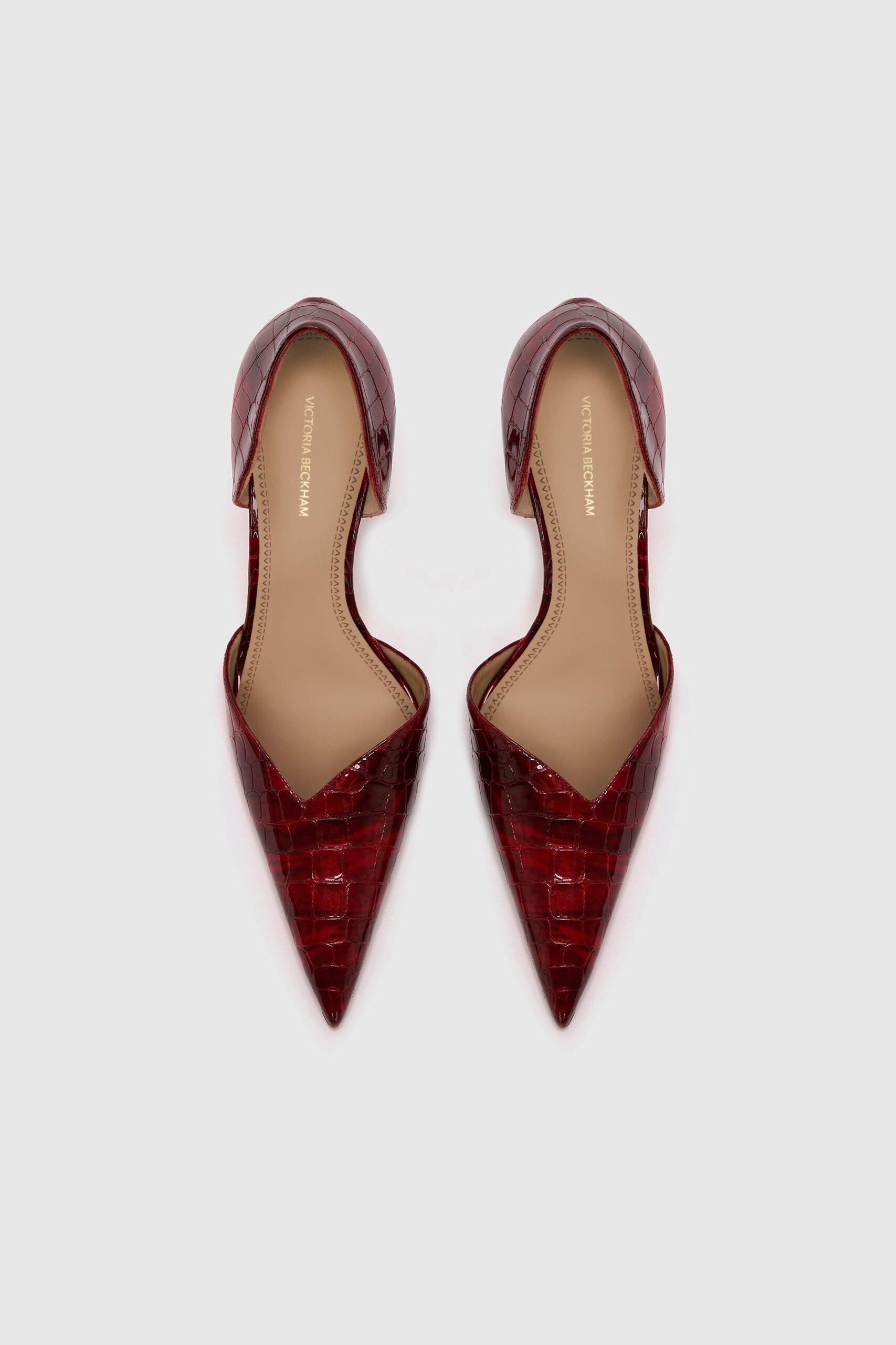 MNVBK051026015127026_3 Victoria Beckham Victoria Angle D'Orsay Pump 115 Red Croc Embossed Leather - Image 3