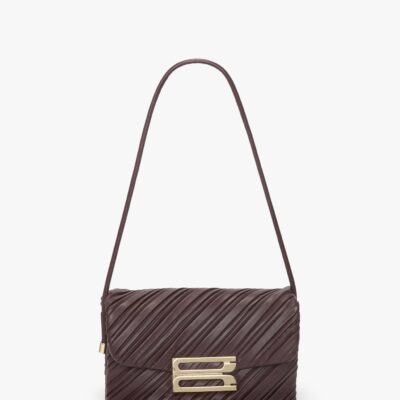 Victoria Beckham Soft Dorian Bag Burgundy Pleated Nappa - Image 1