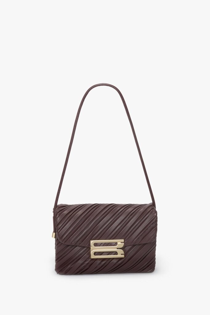 Victoria Beckham Soft Dorian Bag Burgundy Pleated Nappa - Image 1