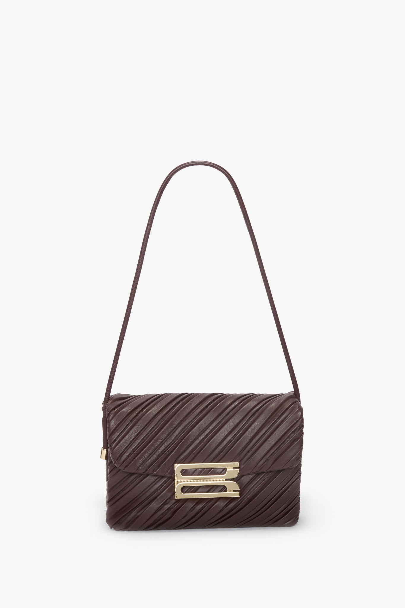 Victoria Beckham Soft Dorian Bag Burgundy Pleated Nappa - Image 1