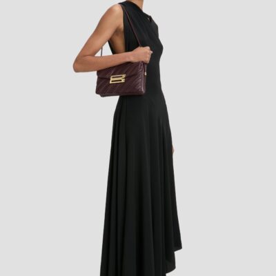 Victoria Beckham Soft Dorian Bag Burgundy Pleated Nappa - Image 2