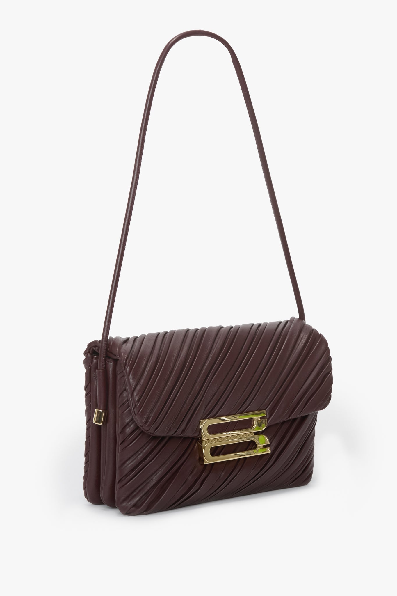 MNVBK051026015127028_3 Victoria Beckham Soft Dorian Bag Burgundy Pleated Nappa - Image 3