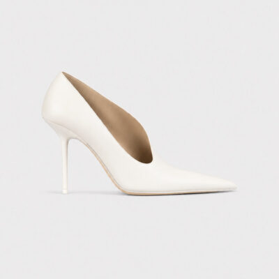 Victoria Beckham Sloane Sculptural Pump 100 White Nappa Leather - Image 1