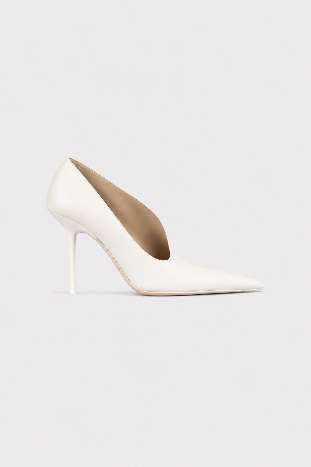 Victoria Beckham Sloane Sculptural Pump 100 White Nappa Leather - Image 1