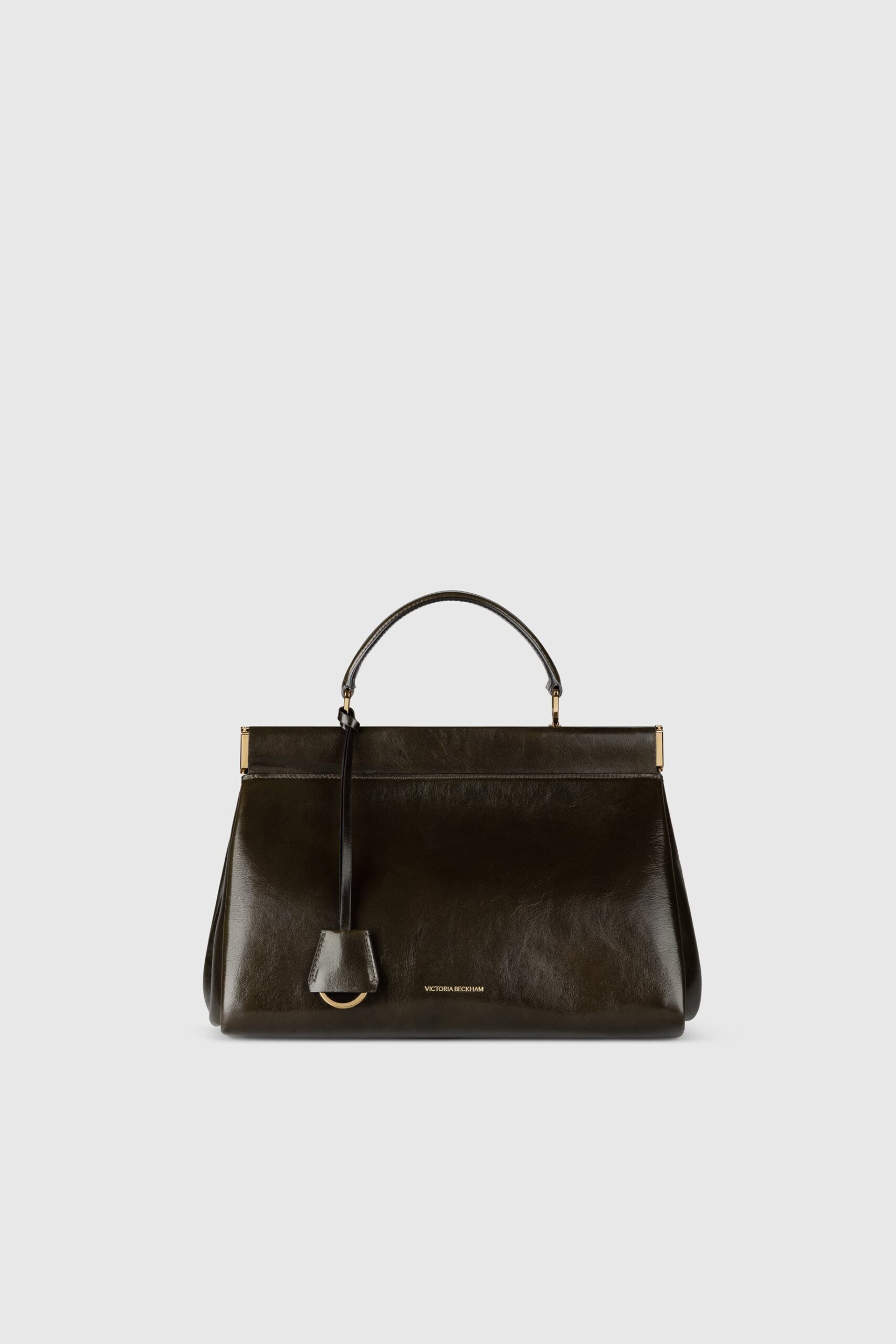 Victoria Beckham Sloane Frame Bag 28 Dark Olive Distressed Leather - Image 1