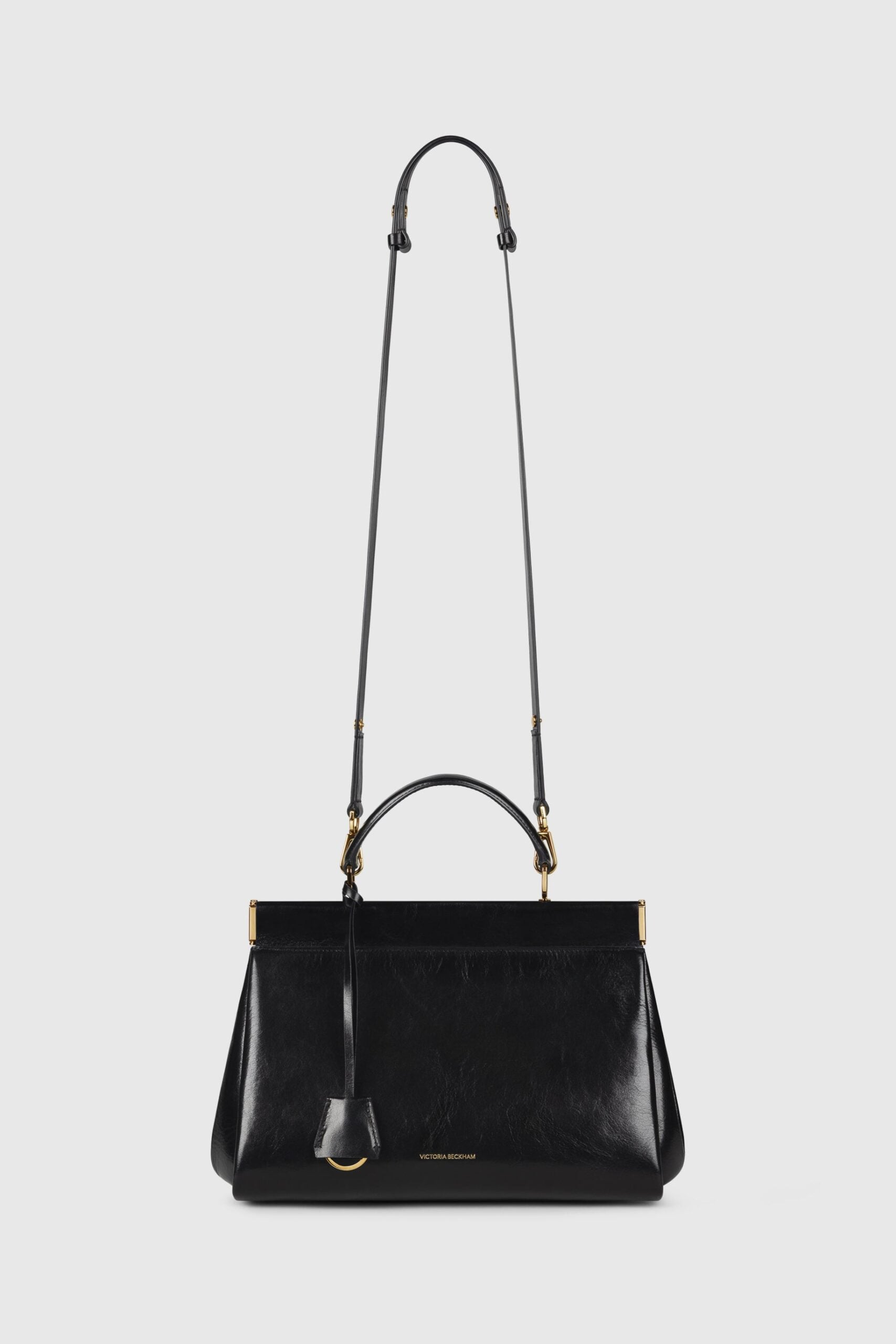 Victoria Beckham Sloane Frame Bag 28 Black Distressed Leather - Image 3
