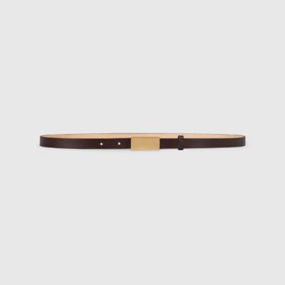 Victoria Beckham Portofino Mirror Belt Micro 15mm Burgundy Shiny Calf Leather - Image 1