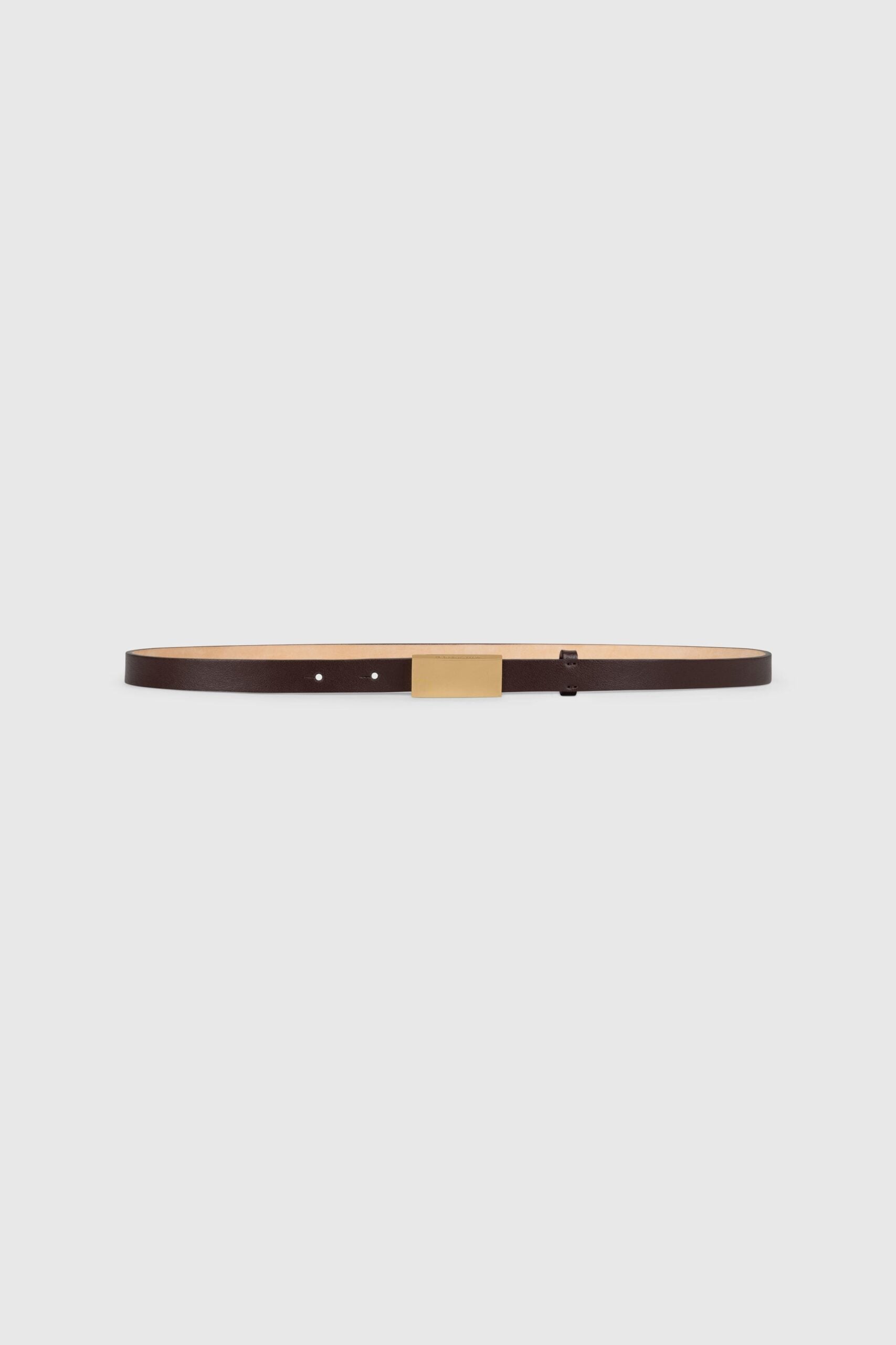 Victoria Beckham Portofino Mirror Belt Micro 15mm Burgundy Shiny Calf Leather - Image 1