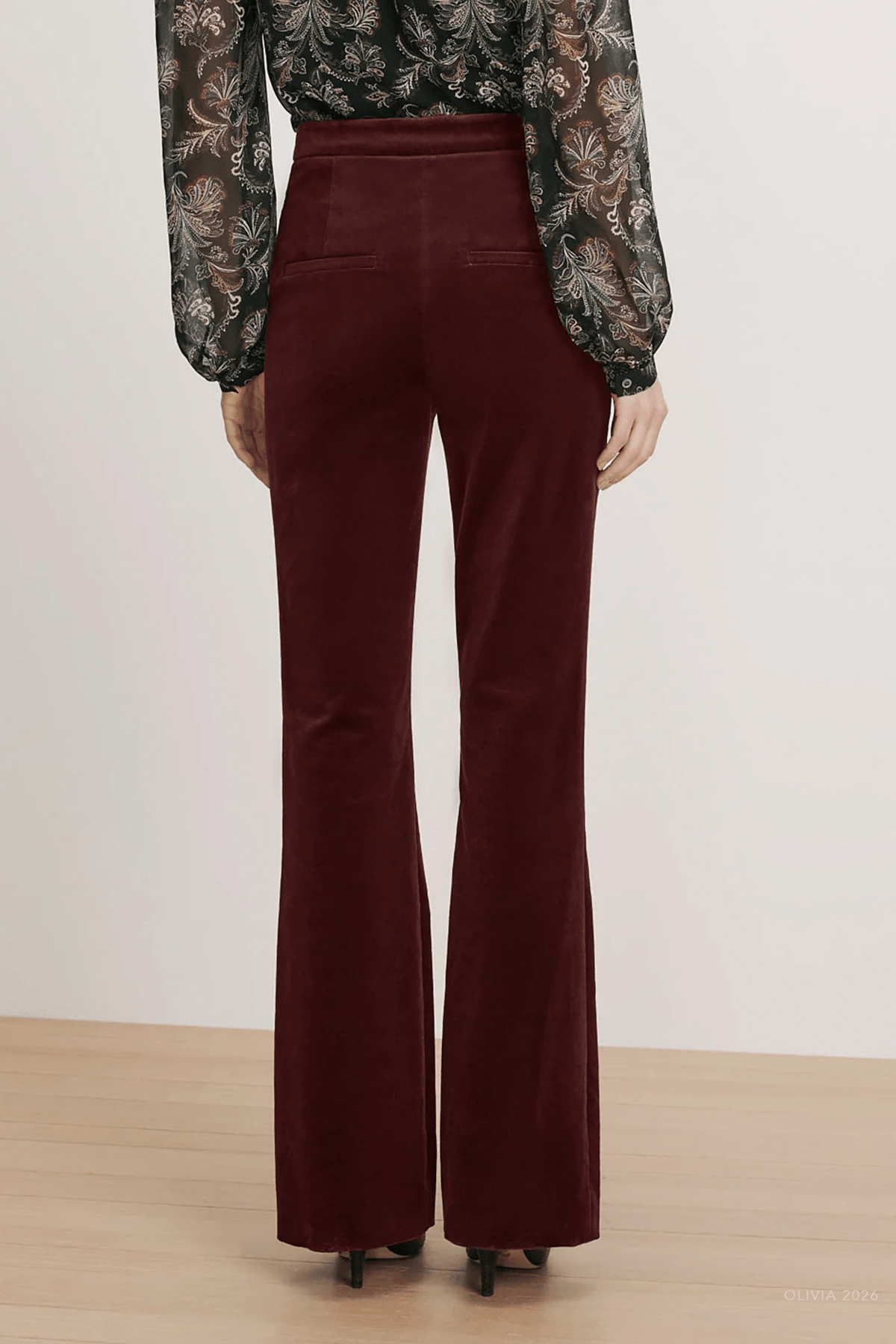 MNVERO041026044519139_3 Veronica Beard Gracie Velvet Flare Pant - Image 3