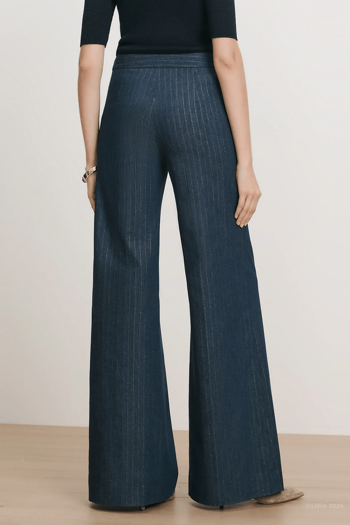 MNVERO041026044519141_3 Veronica Beard Ledger Wide-Leg Denim Pant - Image 3