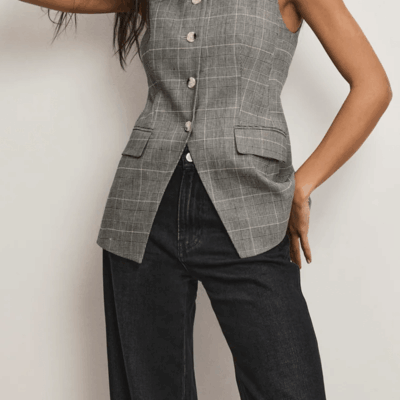 Veronica Beard Lois Plaid Vest - Image 2