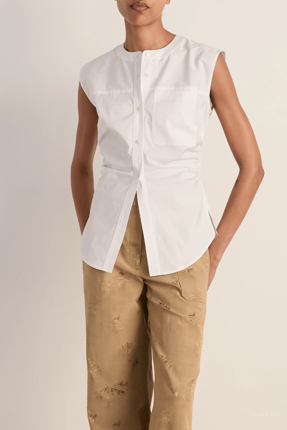 MNVERO051026010840108_2 Veronica Beard Harini Sleeveless Top - Image 2