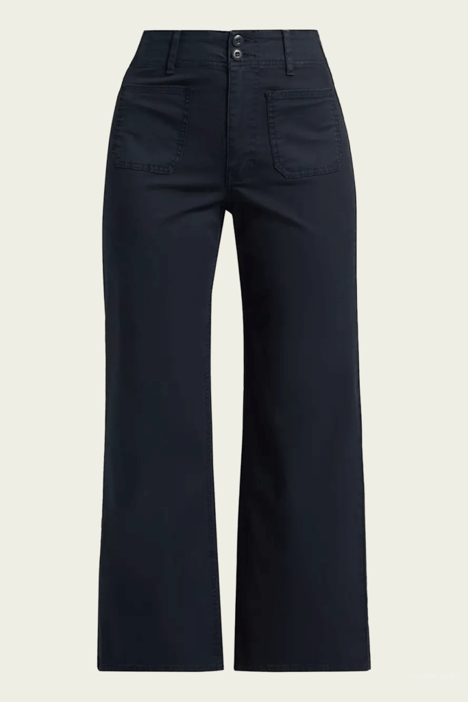 Veronica Beard Grant Cropped High-Rise Wide Leg Pants - Image 1