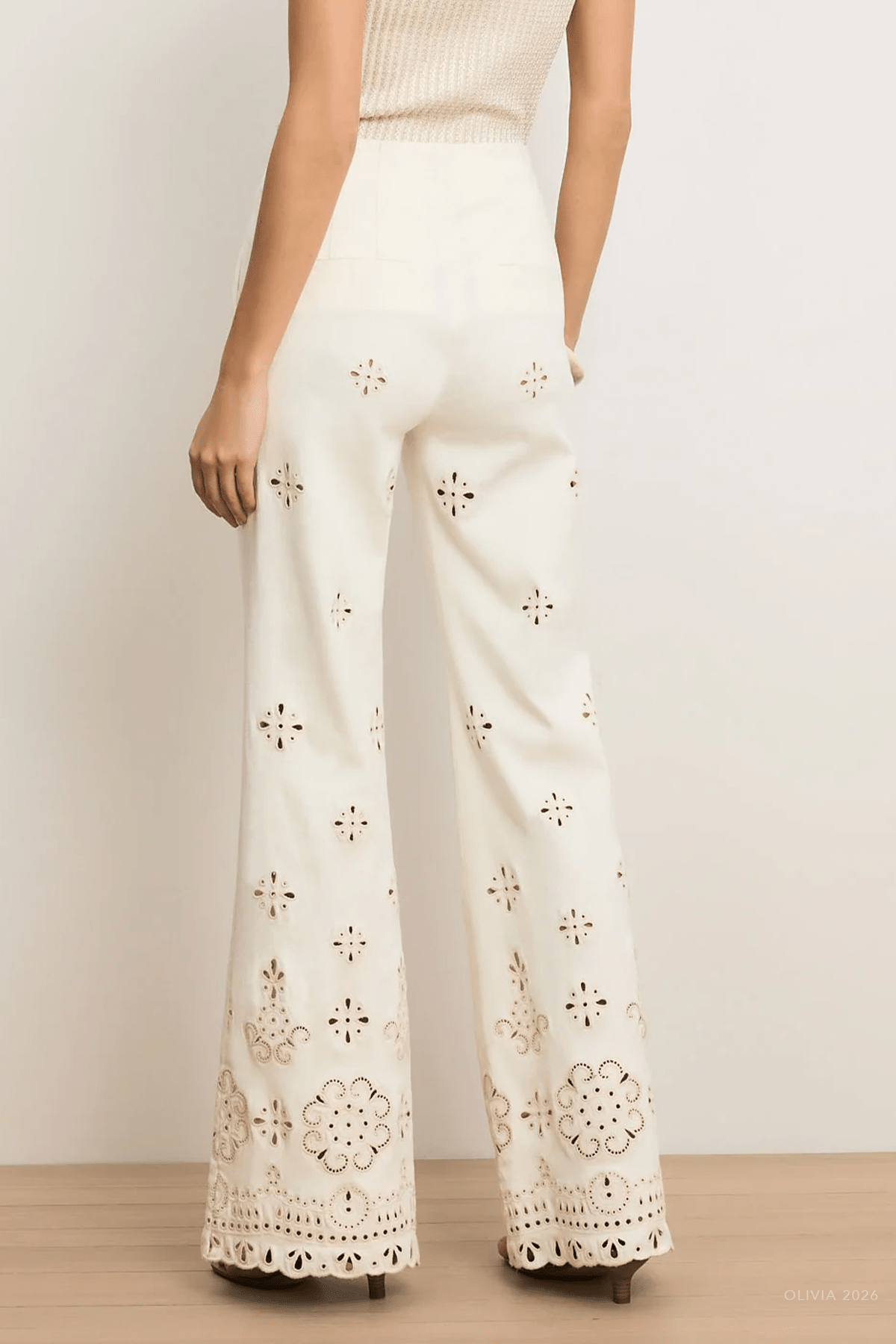 MNVERO051026010840113_3 Veronica Beard Komi Eyelet Pant - Image 3