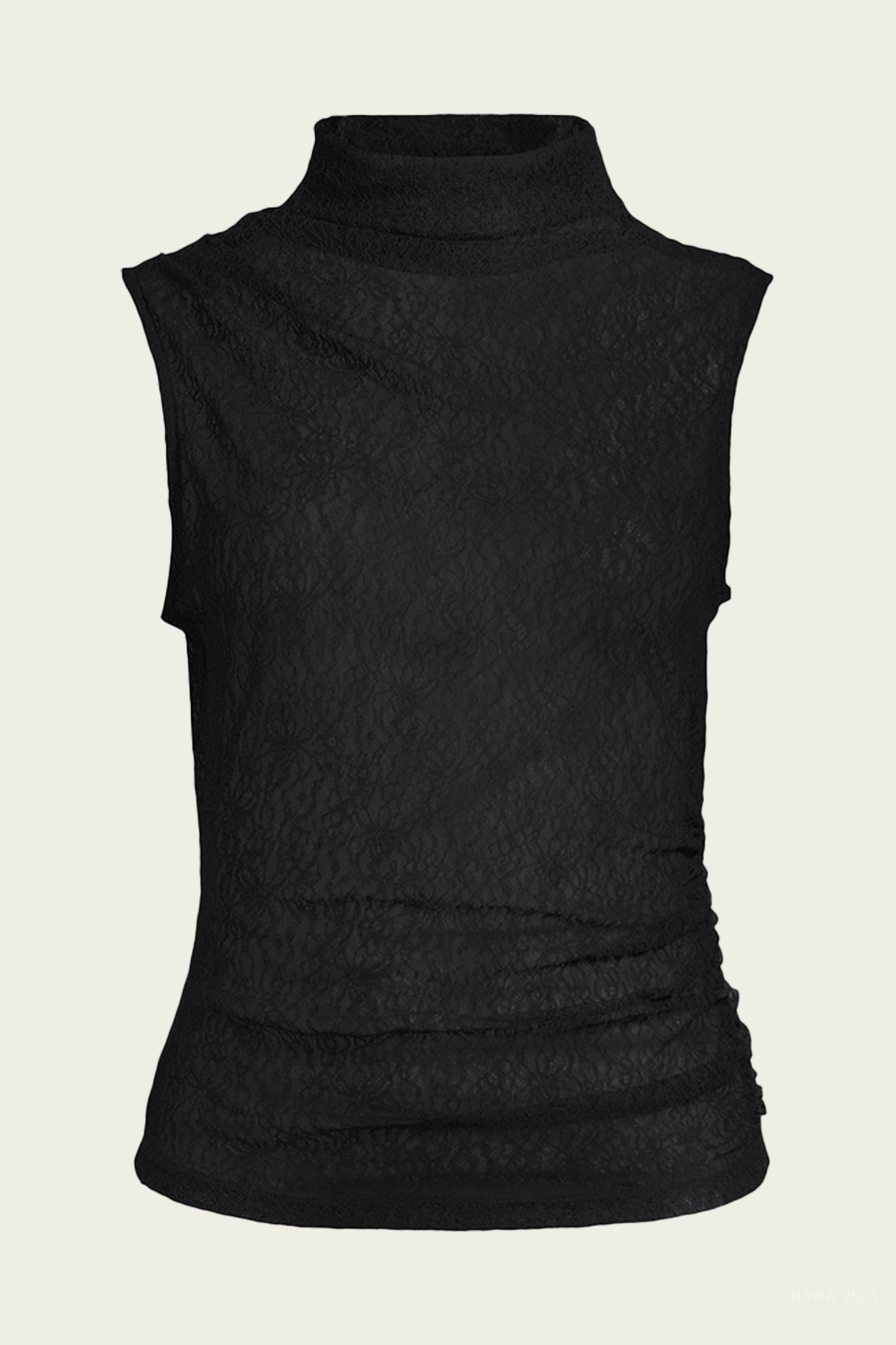 Veronica Beard Mylie Lace Mock-Neck Tank Top - Image 1