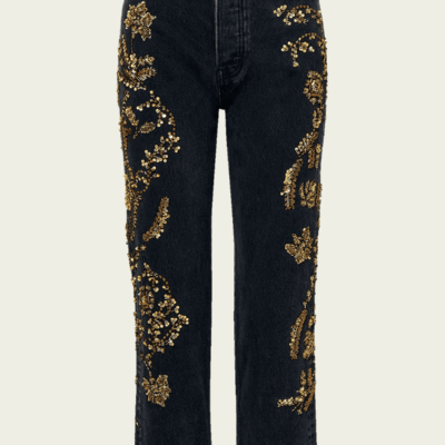 Veronica Beard Daniela Embellished Straight-Leg Jean - Image 1