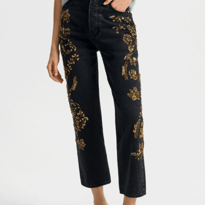 Veronica Beard Daniela Embellished Straight-Leg Jean - Image 2
