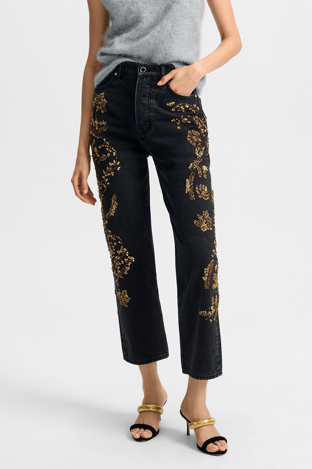 MNVERO051026010840115_2 Veronica Beard Daniela Embellished Straight-Leg Jean - Image 2