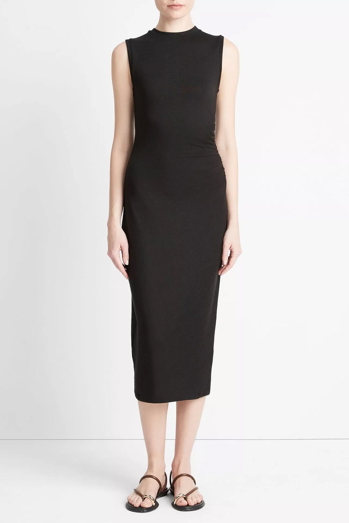 Vince. Sleeveless Gathered-Waist Dress - Image 1