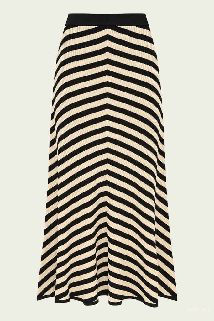 ZIMMERMANN Valiant Deco Stripe Midi Skirt - Image 1