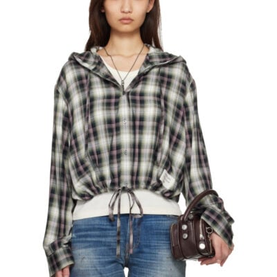 Acne Studios Black & Green Hooded Overshirt