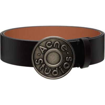 Acne Studios Black Logo Leather Belt