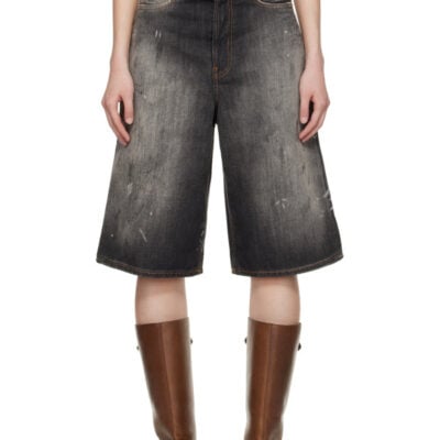 Acne Studios Black Loose Fit Denim Shorts