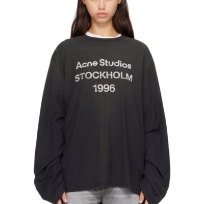 Acne Studios Black Sprayed '1996' Logo T-shirt