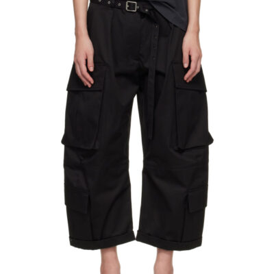 Acne Studios Black Twill Cargo Trousers
