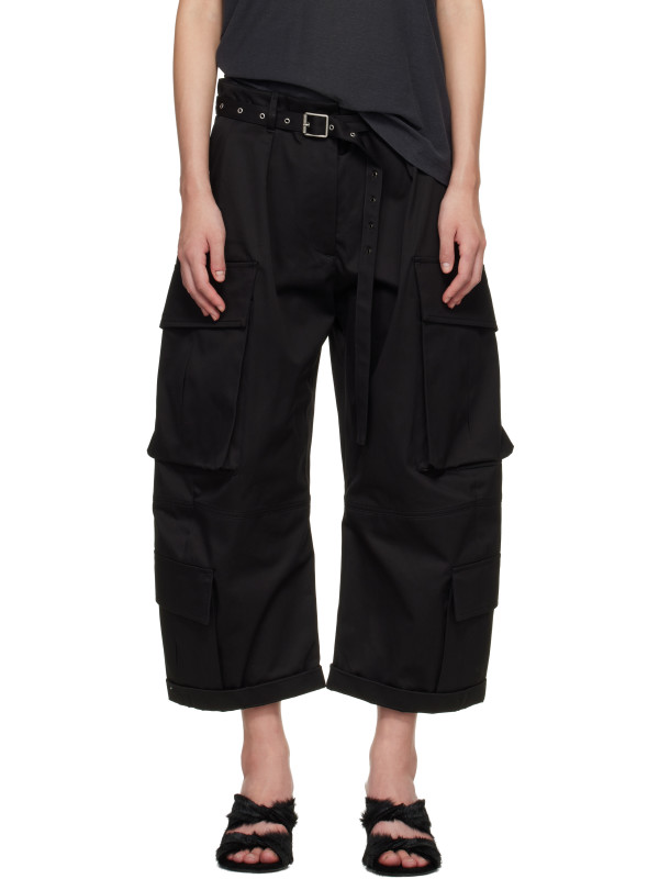 Acne Studios Black Twill Cargo Trousers