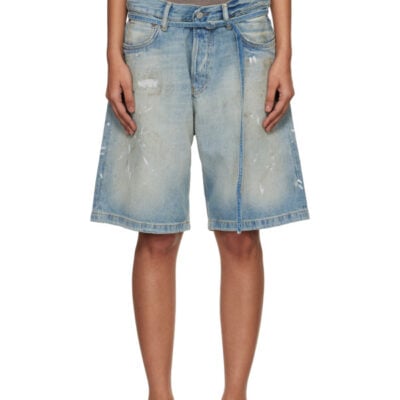 Acne Studios Blue Belted Denim Shorts