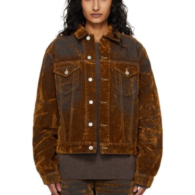 Acne Studios Brown Flocked Denim Jacket