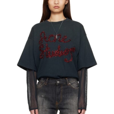 Acne Studios Gray Layered Logo T-shirt