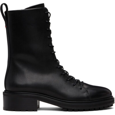 Aeyde Black Isa Lace-Up Ankle Boots