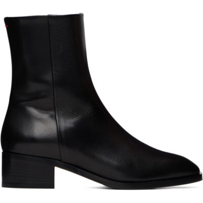 Aeyde Black Lee Leather Ankle Boots