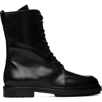 Aeyde Black Tate Lace-Up Ankle Boots