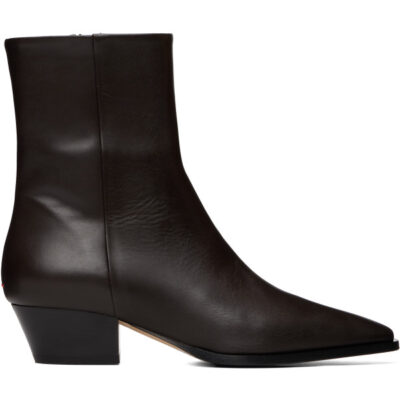 Aeyde Brown Baba Pointed Cowboy Boots