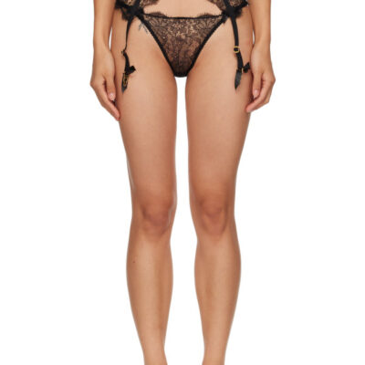 Agent Provocateur Black Lorna Lace Suspender Garter Belt