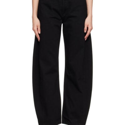 Agolde Black Luna High Rise Pieced Taper Jeans