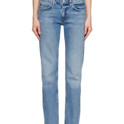 Agolde Blue Low Rise Slim Jeans