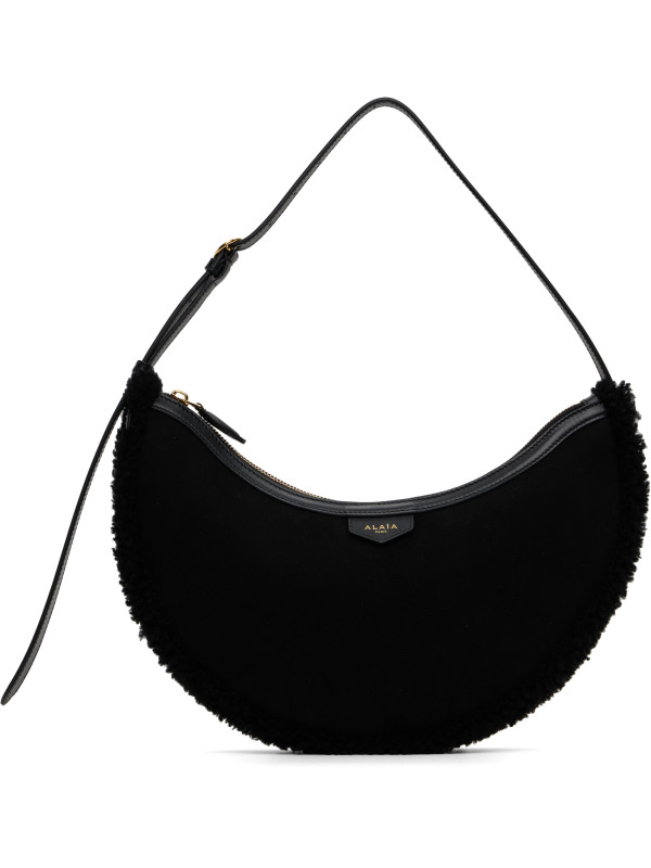 Alaïa Black Demi Lune Shearling Bag