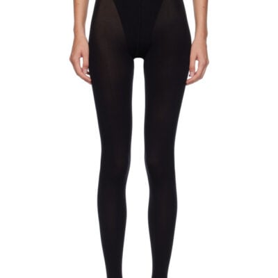 Alaïa Black Integrated Feet Tights