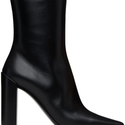 Alaïa Black Soft Calf 90 Ankle Boots