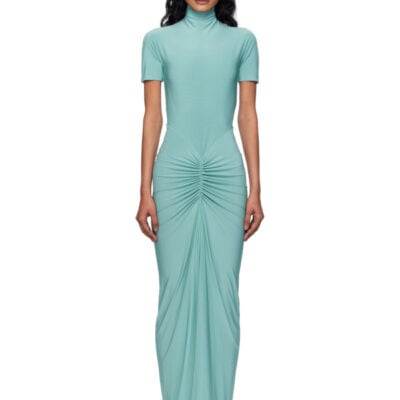 Alaïa Blue Soft Jersey Maxi Dress